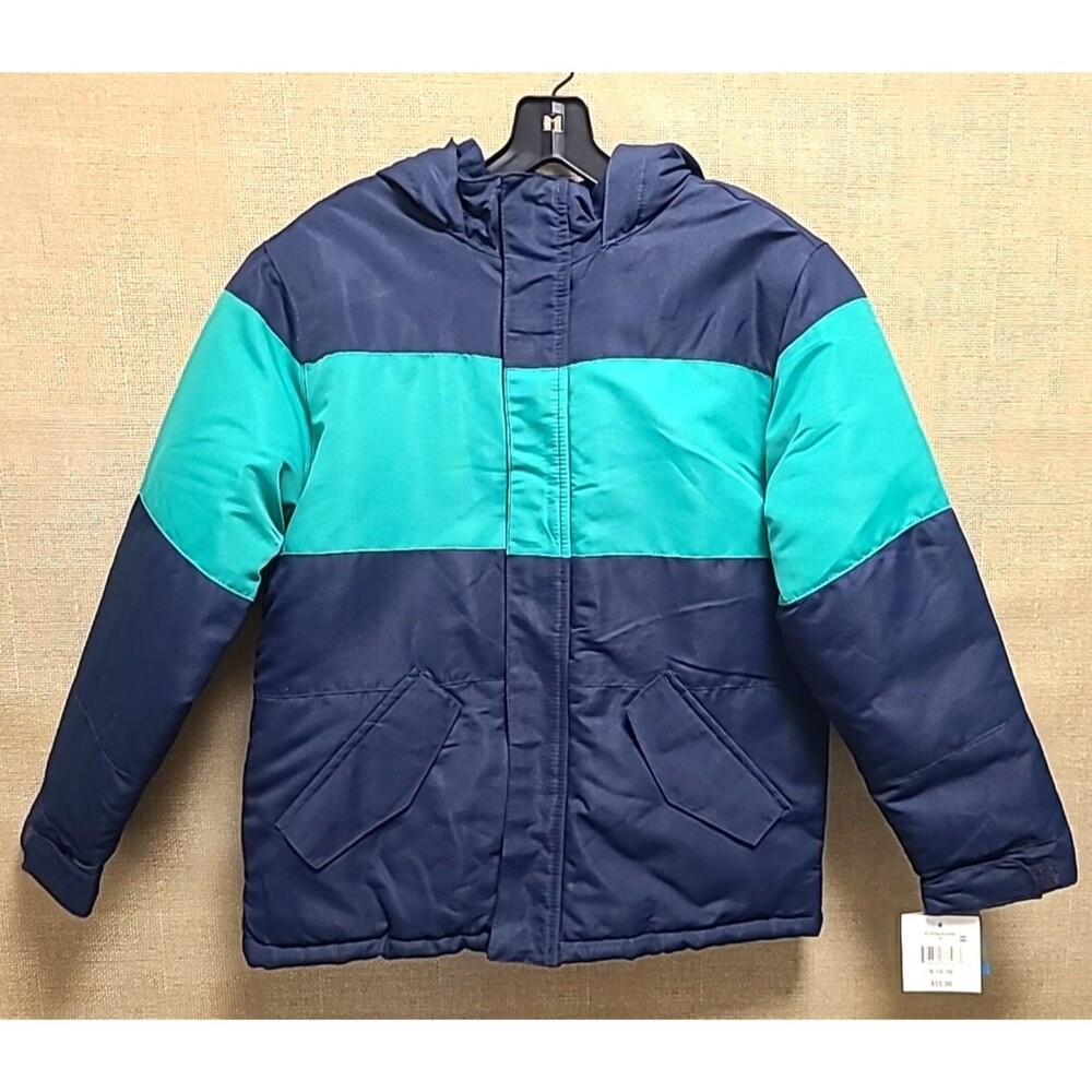 Falls Creek Black Green Colorblock Winter Jacket Coat YTH XL 14-16 Insulated NEW